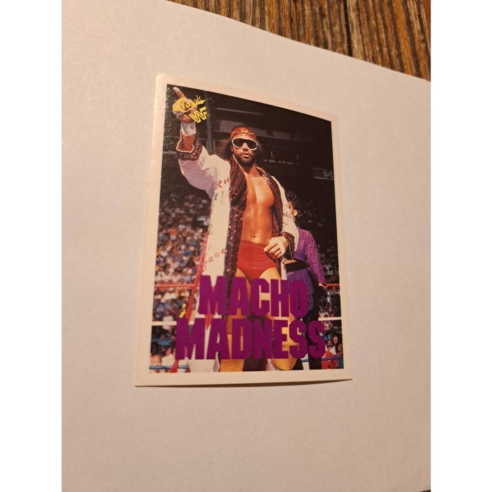Vintage 1990 Classic WWF Macho Man Randy Savage #126 Trading Card Wrestling